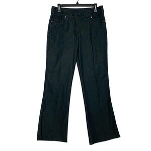 Escada Denim Trouser Pants Womens Size 8 10 Black Gray Flare Jeans Grey Retro